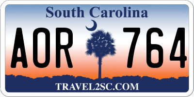 SC license plate AOR764