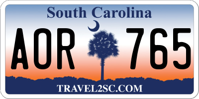 SC license plate AOR765