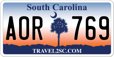 SC license plate AOR769
