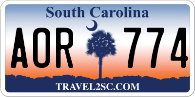 SC license plate AOR774