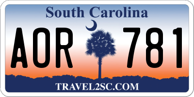 SC license plate AOR781