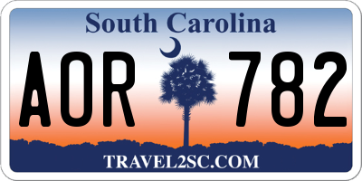 SC license plate AOR782