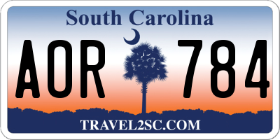 SC license plate AOR784