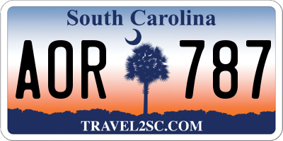 SC license plate AOR787