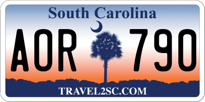 SC license plate AOR790