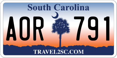 SC license plate AOR791
