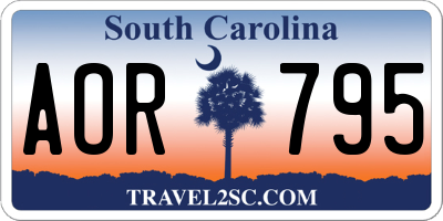 SC license plate AOR795