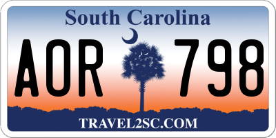 SC license plate AOR798