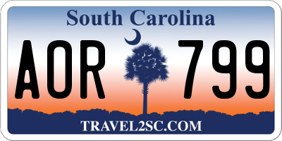 SC license plate AOR799