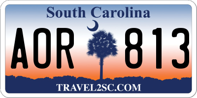 SC license plate AOR813