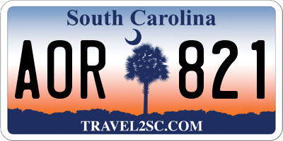 SC license plate AOR821