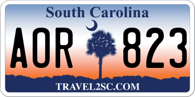 SC license plate AOR823