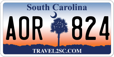 SC license plate AOR824