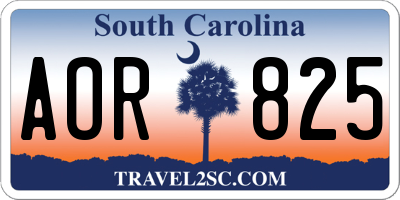 SC license plate AOR825