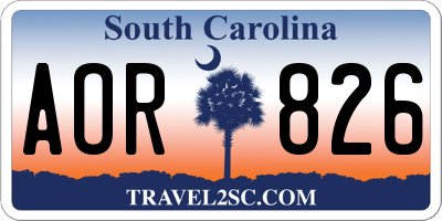 SC license plate AOR826