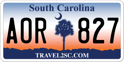 SC license plate AOR827