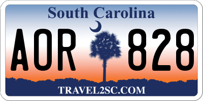 SC license plate AOR828
