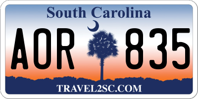 SC license plate AOR835