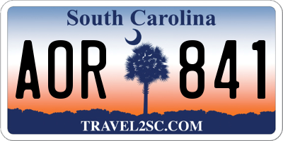 SC license plate AOR841