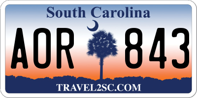 SC license plate AOR843