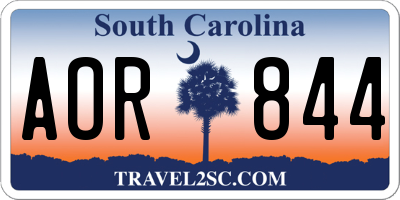 SC license plate AOR844