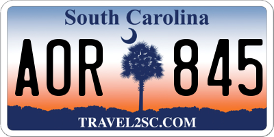 SC license plate AOR845