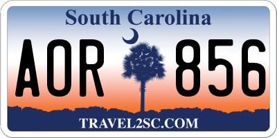 SC license plate AOR856