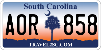 SC license plate AOR858