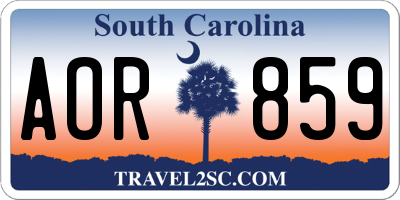SC license plate AOR859