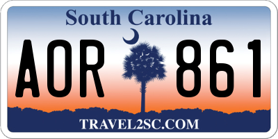 SC license plate AOR861