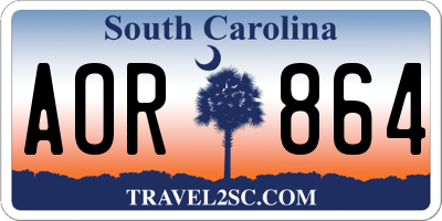 SC license plate AOR864