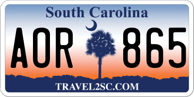 SC license plate AOR865