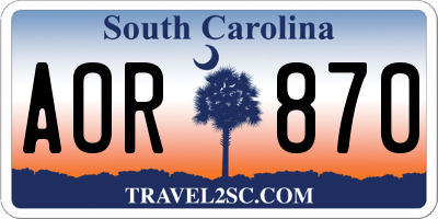 SC license plate AOR870