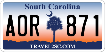 SC license plate AOR871