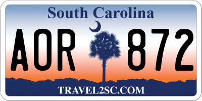 SC license plate AOR872