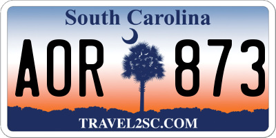 SC license plate AOR873