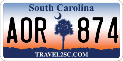 SC license plate AOR874
