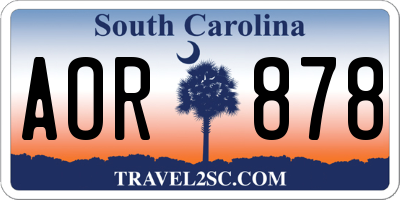 SC license plate AOR878