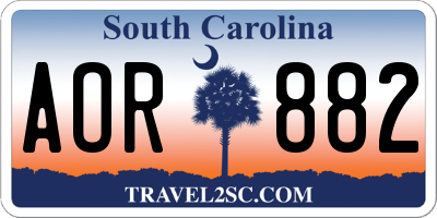 SC license plate AOR882