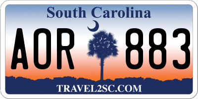 SC license plate AOR883