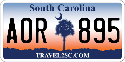 SC license plate AOR895