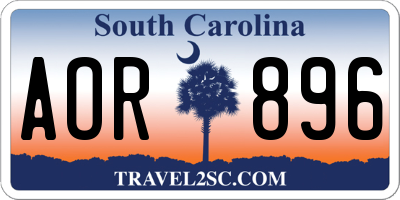 SC license plate AOR896