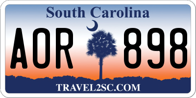 SC license plate AOR898
