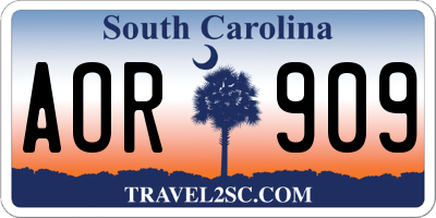 SC license plate AOR909