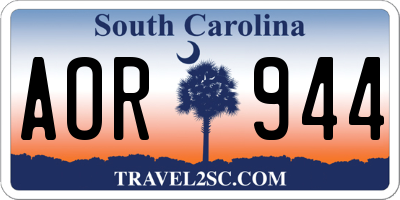 SC license plate AOR944