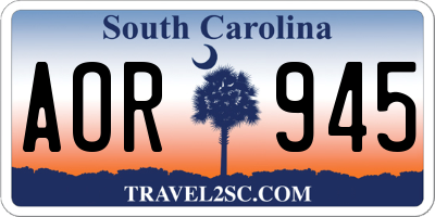SC license plate AOR945