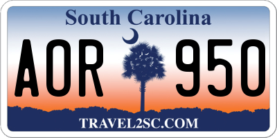 SC license plate AOR950