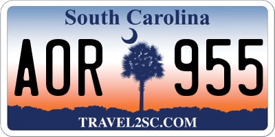 SC license plate AOR955
