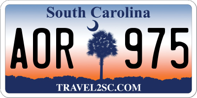 SC license plate AOR975