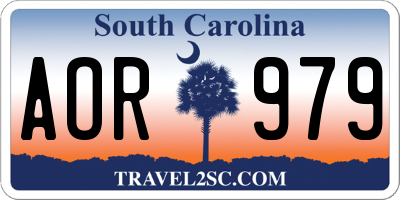 SC license plate AOR979